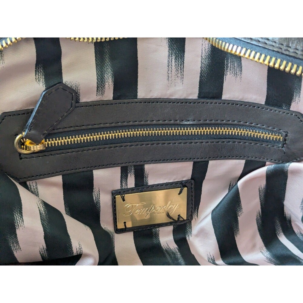 Temperley London Leather Luxury HandBag Bag Zip Y2K 90s Gold Tone Brown READ - Picture 9 of 15